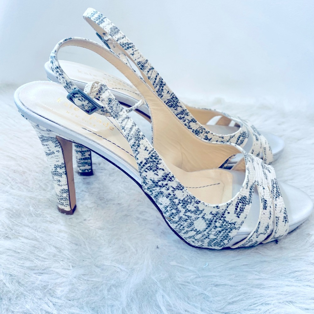 Kate Spade 7 1/2 Leather Sling back Pumps Black & Cream